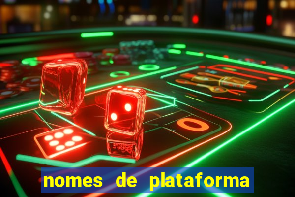 nomes de plataforma de jogos de aposta